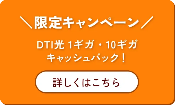DTI光 1ギガ・10ギガ NeXTキャッシュバックキャンペーン